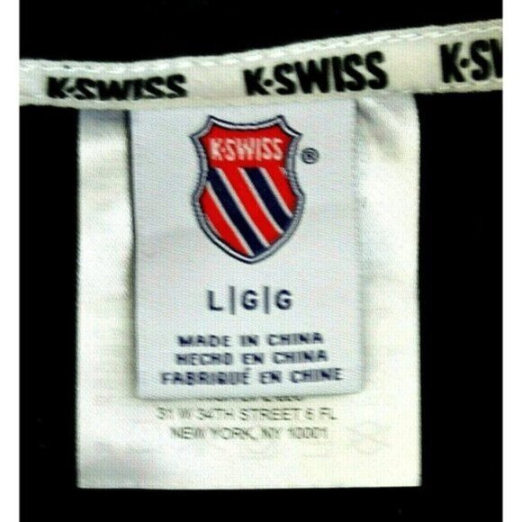 K Swiss Mens Track Jacket Top Shot Minimalist Colorblock Logo Zip Black Sz L - Picture 2 of 15